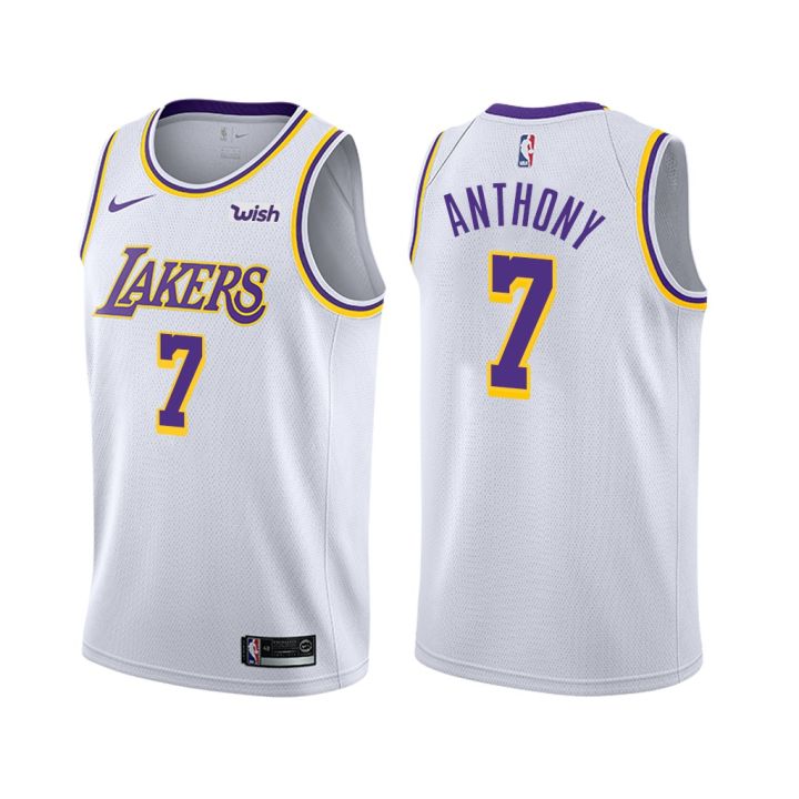 Los Angeles Lakers Icon Edition #7 Carmelo Anthony Gold Jersey Swingman