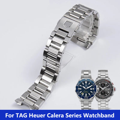 22มิลลิเมตร24มิลลิเมตรสร้อยข้อมือสายนาฬิกาสำหรับ TAG Heuer Calera ชุดสแตนเลสที่เป็นของแข็งสายนาฬิกาข้อมืออุปกรณ์เหล็กเงินสายรัดข้อมือ