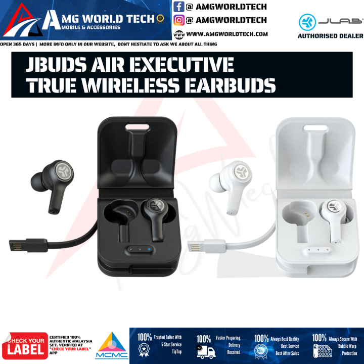 Jlab JBuds Air Executive True Wireless Earbuds 2 Year Jlab Warranty