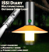 ISSI Diary ตั้งแคมป์มัลติฟังก์ชั่เต็นท์วัตถุประสงค์คู่โคมไฟไฟฉาย USB ชาร์จกลางแจ้งตั้งแคมป์แสงไฟกลางคืนบ้านโคมไฟประหยัดพลังงาน