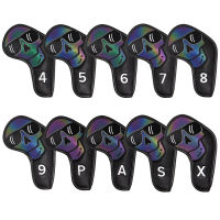 【2023】Gradients Sunglasses Golf Iron Head Covers Iron Headovers Wedges Covers 4-9 ASPX 10pcs with Black Color