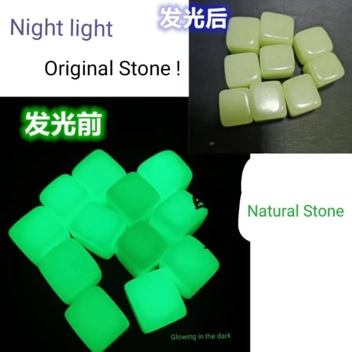 Natural pure Original Stone Glowing dark Stone Square Shape NIGHT LIGHT ...