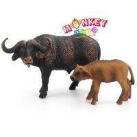 Monkey Toys - โมเดลสัตว์ Buffalo ควายป่า แม่ลูก ชุด 2 ตัว (จากหาดใหญ่)