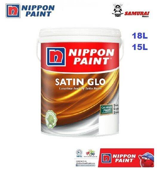 15 Liter (100% ORIGINAL) Nippon Paint Satin Glo Interior Wall Interior  Indoor Wall / Cat Dinding Dalam | Lazada