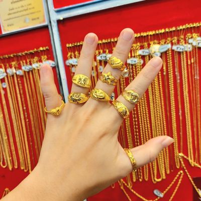 แหวนทองหนักครึ่งสลึง คละแบบคละไซส์ โดยห้างเพชรทองกิมหลี