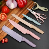 ชุดมีดทำครัว 6 ชิ้น หลากสีสัน Corrugated kitchen knife