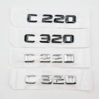 NEW 1pcs ABS Car Rear Tail Emblem Number Letters Badge Logo Sticker For Mercedes Benz C Class C220 C320 W203 W204 W205 Accessories