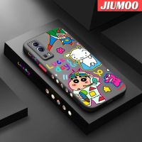 JIUMOO เคสสำหรับ VIVO Y72 5G Y52 5G Y75s 5G ลายการ์ตูนแฟชั่นสีเทียนหน้าแข้งบางเคสโทรศัพท์แข็งขอบสี่เหลี่ยมคลุมทั้งหมดปลอกซิลิโคนเคสกันกระแทกป้องกันเลนส์กล้อง