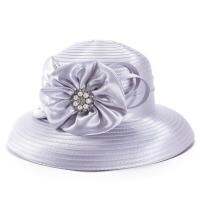 Lawliet Womens Crystal Satin Ribbon Dressy Church Designer Couture Bridal Kentucky Derby Hat A585