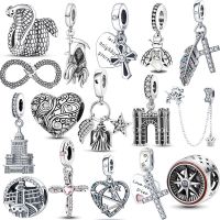 New Charms 925 Sterling Silver Cross Christianity Cobra Firefly DIY Bracelets Necklace Fit Original Pandora Jewelry Gifts