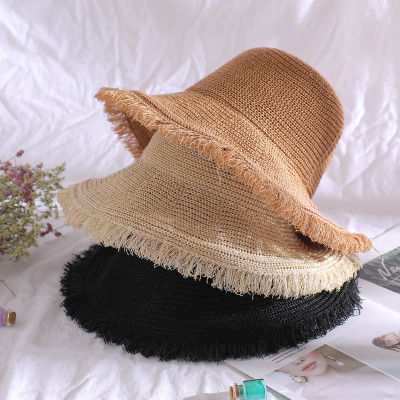 Wide Brim Straw Hats Beach Bucket Hats Solid Visor Hat For Women Beach Sun Hats Women Panama Hats