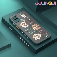 Jlingji เคสสำหรับ Infinix Hot 10S Hot 10S NFC Hot 10T รูปสุนัขน่ารักการ์ตูนบางขอบสี่เหลี่ยมด้านดีไซน์ใหม่มีน้ำค้างแข็งโปร่งใสกันกระแทกเคสมือถือแข็งปลอกซิลิโคนคลุมทั้งหมดเคสป้องกันกล้องนุ่ม