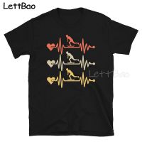 Skater Heartbeat Retro T Shirt Men Vintage Gothic Graphic Tees Tshirts Male Aesthetic 100% Cotton Gildan