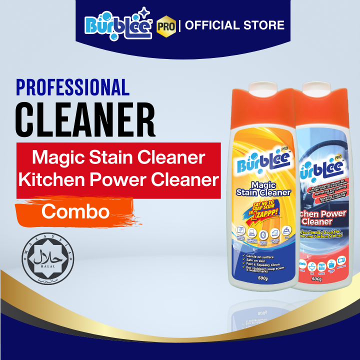 Burblee PRO Magic Stain Cleaner & Burblee PRO Kitchen Power Cleaner for