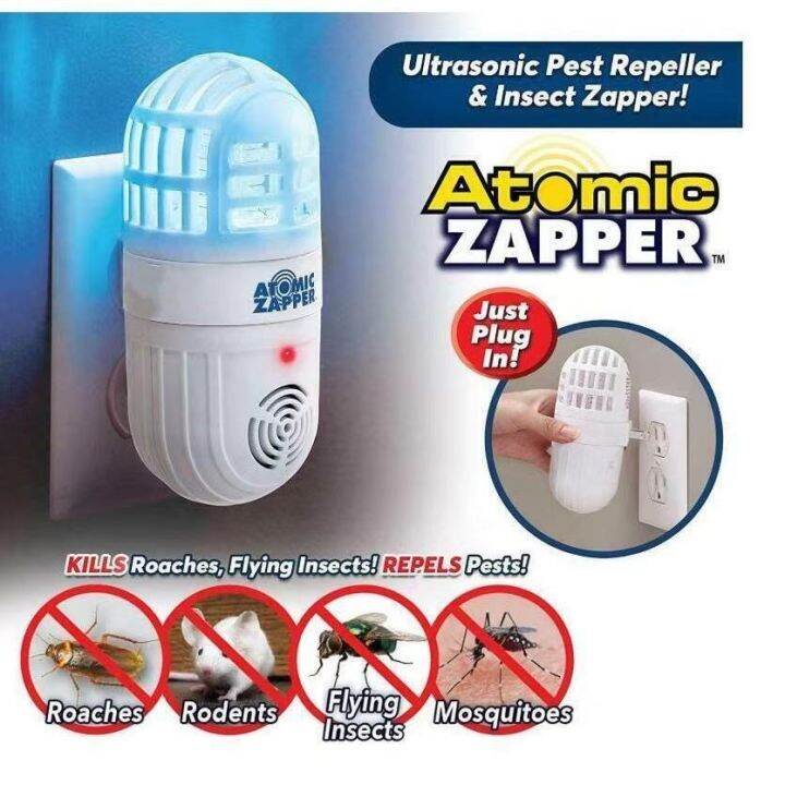 Ultrasonic Soundwaves Electronic Mosquito Pest Killer Insect Trap Atomic Bug Sonic Zapper