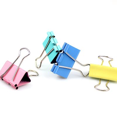 40Pcs Colorful Metal Binder Clips Paper Clip 3x2cm School Office Learning Supplies Color Random High Quality