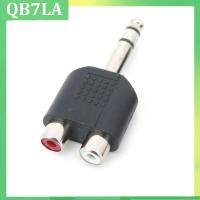 QB7LA Store 6.35 / 6.5 mm Male to Dual RCA Female audio and video adapter connection lotus three split RCA RF connector AV