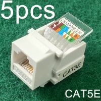 5ชิ้นโมดูลหัวปลั๊กสายเครือข่าย Utp Cat5e สำหรับ8p แอมป์ Hj5e-8100a 8cg/fm อะแดปเตอร์เชื่อมต่อ Rj45 50u ชุบทอง Rj45หลักช่องเสียบอีเทอร์เน็ต