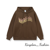 Kingdom_Fashion เสื้อฮู้ด เสื้อแขนยาวอบอุ่น หลวมและสบาย สไตล์ ชิค เท่ ล้ำสมัย WWY23909VL 38Z230918