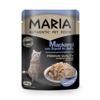 MARIA Cat สูตรปลาแมคเคอเรลกับปลาหมึกในเจลลี่