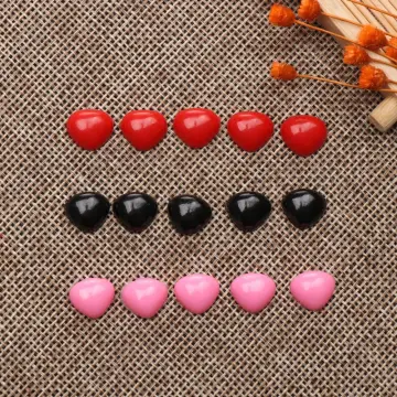 20 Heart Safety Noses Buttons Eyes 6mm Amigurumi Teddy Bear Doll