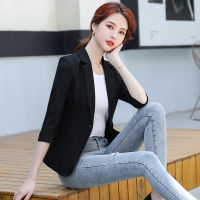 Boliyae Womens Fashion Za 2021 Summer New Thin Blazer Femme Slim 34 Sleeve Coat Casual Small Suit Office Work Clothes Jacket