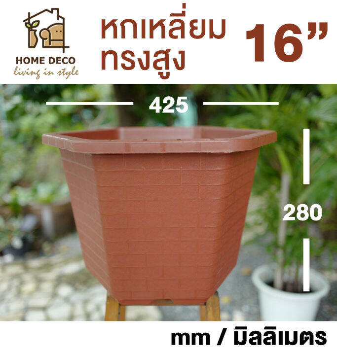 กระถางบอนไซ-หกเหลี่ยม-กระถางต้นไม้พลาสติก-กระถางสไตล์จีน-hexagon-plant-pot-bonsai-hexagon-pot