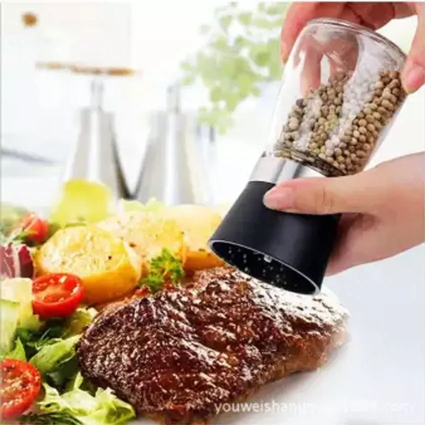 Unfilled Spice Grinder, Glass Container, Ceramic Grinder Compatible With Salt, Pepper, Spices