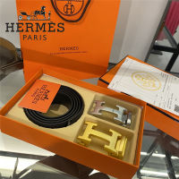 Advanced Sense= 2022เข็มขัดของแท้ TOP.1Hermes,เข็มขัดหนังวัวแท้หัวเข็มขัดคู่ + กล่องของขวัญ + ถุงกระดาษคุณภาพสูงคลาสสิก ?