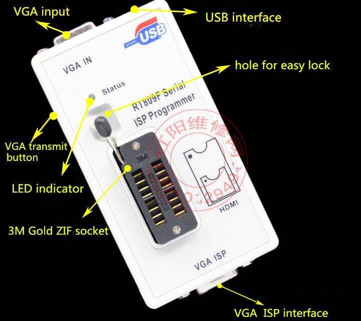 free-shipping-100-origanil-newest-rt809f-lcd-isp-programmer-with-8-adapters-sop8-ic-test-clip-icsp-board-isp-cable