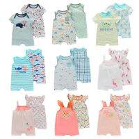 COD dsgrtytrytry 2021 2pcs/set Baby Boys Sleeveless Bodysuits Soft Cotton One Piece Infant Newborn Summer Clothes 3-12 month