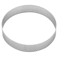 5Pcs Circular Stainless Steel Tart Ring French Dessert Perforation Mold Mousse Fruit Pie Quiche Cake Cheese Baking Mould