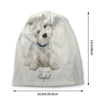 West Highland สีขาว Terrier สุนัข Bonnet Beanie หมวกถักผู้ชายผู้หญิง Cool Unisex Westie ฤดูหนาวที่อบอุ่น Skullies Beanies หมวก