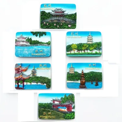 China 3D Hangzhou West Lake Tourist Souvenirs Refrigerator Magnetic Stickers Travel Gifts Magnetic Stickers Travel Gifts