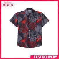 Imixcity Men Women Hawaiian Summer Casual Printing Couples Short Sleeve Shirt