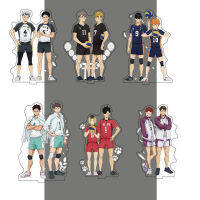 Haikyu สุดร้อนแรง!! อะนิเมะ Hinata Kageyama Tsukishima Sugawara ครอบครัวขาตั้งอะคริลิครูปแผ่นผู้ถือ Topper