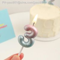 1PC Creative Gradient Color Candle Starry Sky Number Candles Birthday Cake Topper Birthday Party Bbay Shower Decoraron Supply