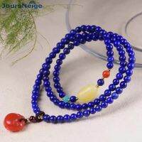 เครื่องประดับแบบทิเบตผู้หญิงผู้ชายลูกปัด Lazuli แร่หินมีสายรัดข้อมือแบบร้อย