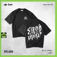 Sudd เสื้อคอกลม ชาย ทรง oversize รุ่น Splash สีทอปดำ