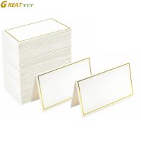 50/100pcs Gold Silver Name Place Cards Wedding Seating Number Card Table Decoration Christmas Birthday Party Greeting Card Greeting Cards