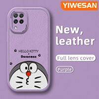 YIWESAN เคสปลอกสำหรับ Samsung A22 4G M22 A22 5G A21s A23 A13เคสกรณีแฟชั่นน่ารักโดราเอมอนบาง Frosted หนังกันกระแทกกรณีใหม่รูปแบบซิลิโคน Full Cover ป้องกัน Softcase