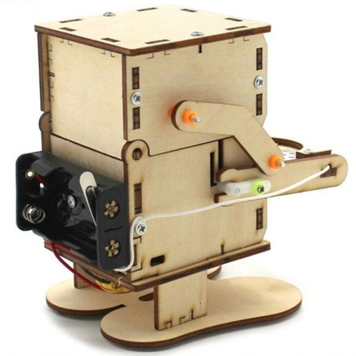 dimama-หุ่นยนต์ไม้-หุ่นยนต์กินเหรียญ-diy-ของเล่นทดลองฟิสิกส์-เพื่อการศึกษา-สําหรับเด็ก