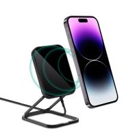 2 In 1 Magnetic Wireless Charger Foldable Desk Charger Station 15W Fast Wireless Charging Pad For Multiple Devices