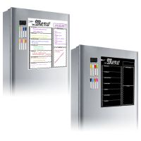 【YD】 Magnetic Menu Board Fridge Sticker with 8 Color Chalk Markers Weekly Planner Refrigerator