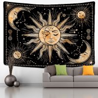 Retro Star Sun Moon Tarot Tapestry Wall Hanging Abstract Hippie Witchcraft Psychedelic Mysterious Dormitory Home Decor