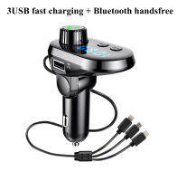 Car MP3 Player Bluetooth FM Transmitter Hands-free Car Kit Audio Modulator SD Music Playing Car Kit 3 USB 3.1A Fast Charging