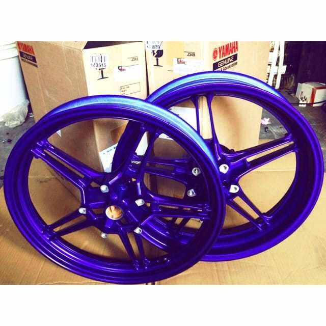 Y15 YSUKU MXKING FRONT & REAR CAST WHEEL RIM BLUE MOVISTAR (YAMAHA100%ORIGINAL) 2PV-F5168-10-P0 & 2PV-F5338-10-P0