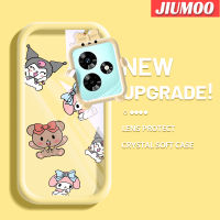 "เคส JIUMOO สำหรับ Infix 30 Pro ขายดี30i ร้อน20 Play Hot 20i Hot 9 Play เคสการ์ตูนหมีน้อยน่ารัก And กระต่ายน้อย Softcase น่ารักกรอบเคสใส่ Tpu เคสกันกระแทกกล้อง"