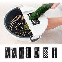 Multifunctional Vegetable Cutter Fruit Vegs Slicer Grater Shredders Kitchen Drain Basket Slicers 7 In 1 Gadgets Kitchen Tools