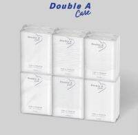 (แพ็ค 12 ชิ้น ลาย Logo) Double A Care เพียว &amp; พรีเมียมทิชชู หนา 3 ชั้น แบบมินิพอกเก็ต 10 แผ่น/ชิ้น